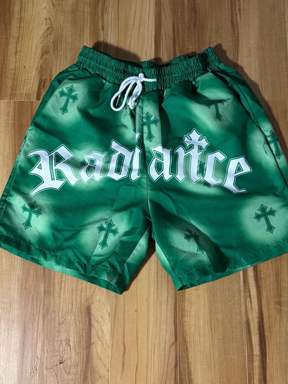 ROMWE Green Graphic Athletic Shorts